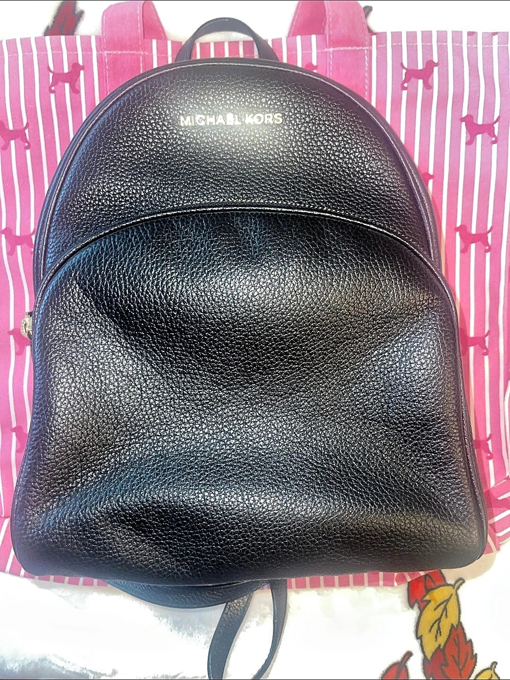 Michael Kors Rhea Medium Pebbled Leather Backpack